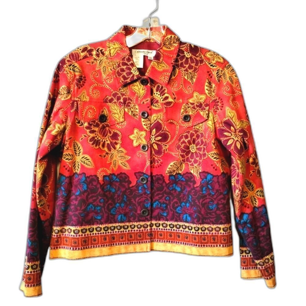 Vintage Coldwater Creek Boho Paisley Floral Jacket Shacket PS - Picture 3 of 6
